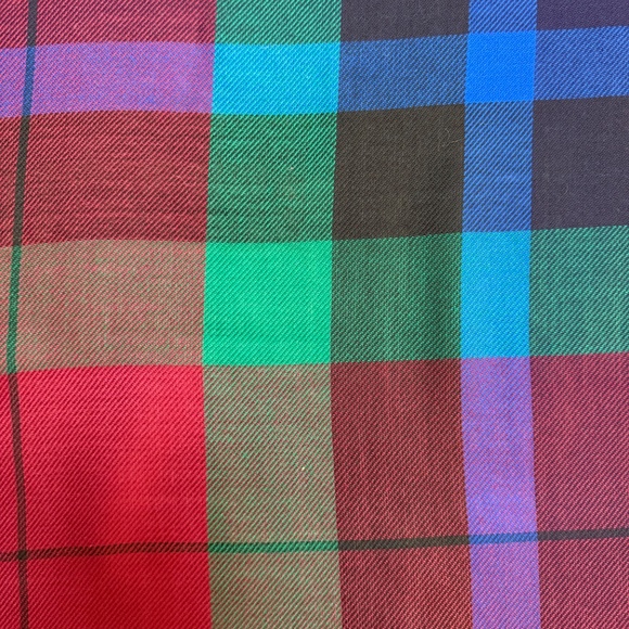 🇯🇵 Vera Tartan Plaid Square Scarf – Made in Japan – Acrylic with Fringe - Picture 12 of 12